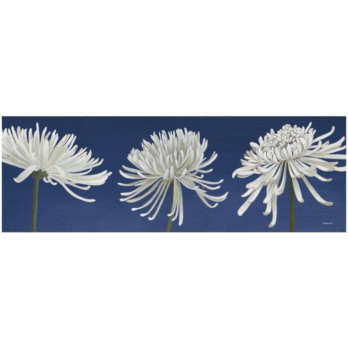 Morning Chrysanthemums V Indigo -Paper Art-56&quotx20"