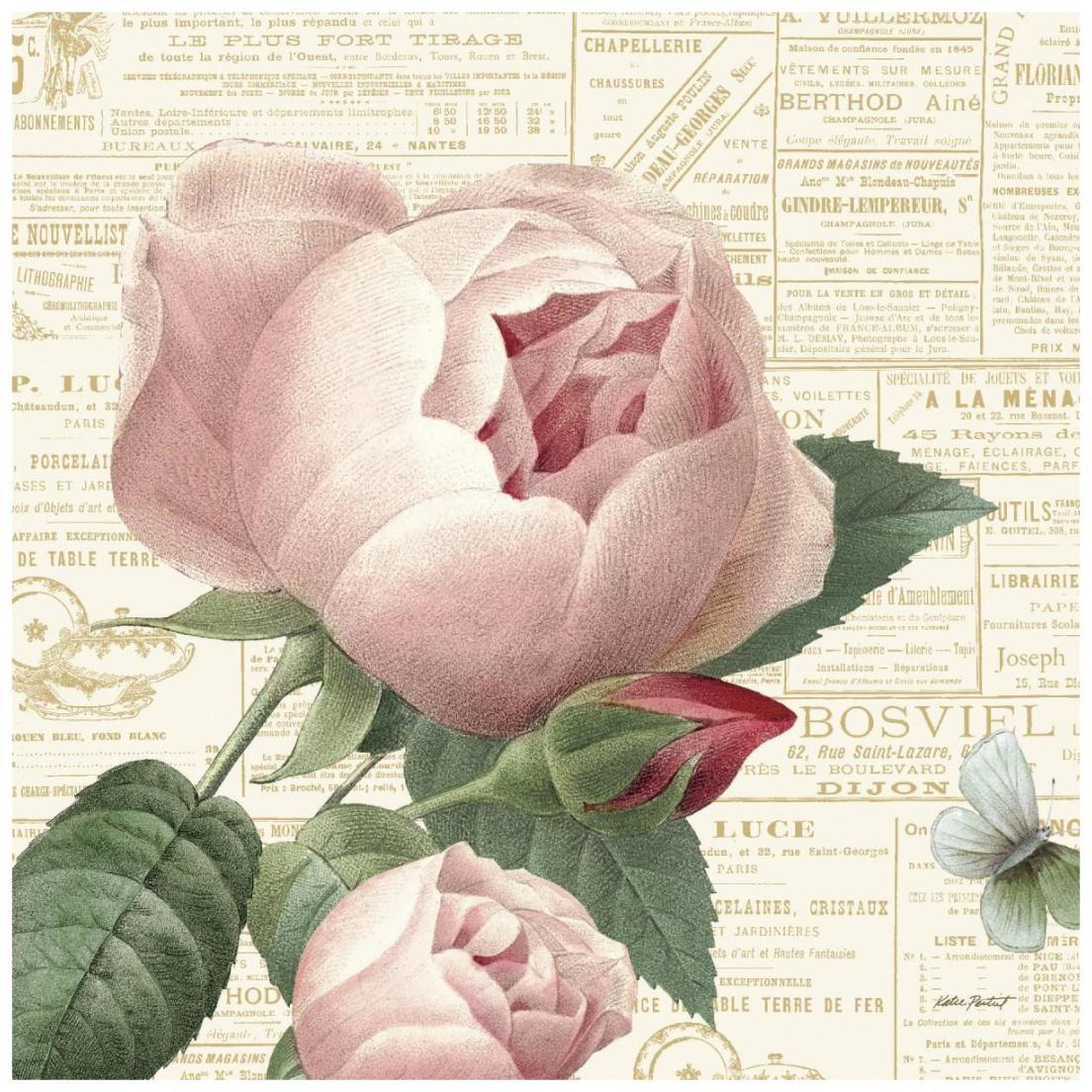 Roses in Paris V -Paper Art-20&quotx20"