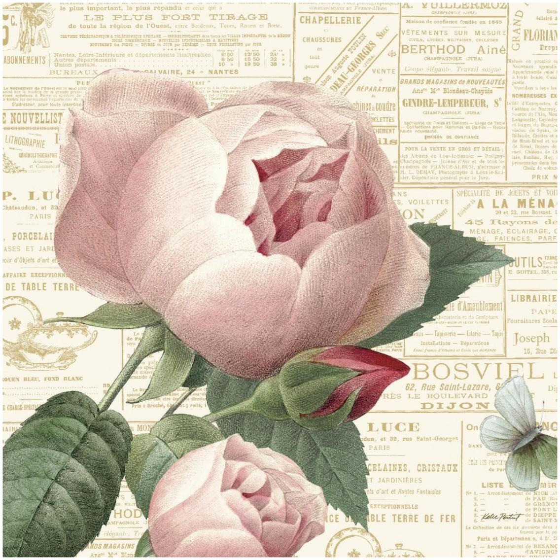 Roses in Paris V -Paper Art-32&quotx32"