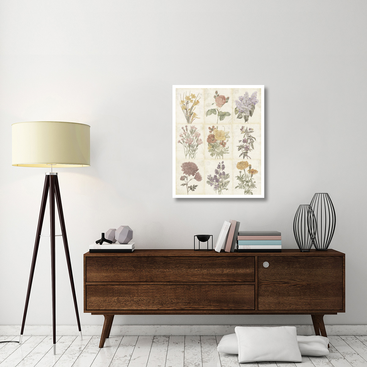 Flowers of the Month 9 Patch Vintage -Paper Art-30&quotx37"