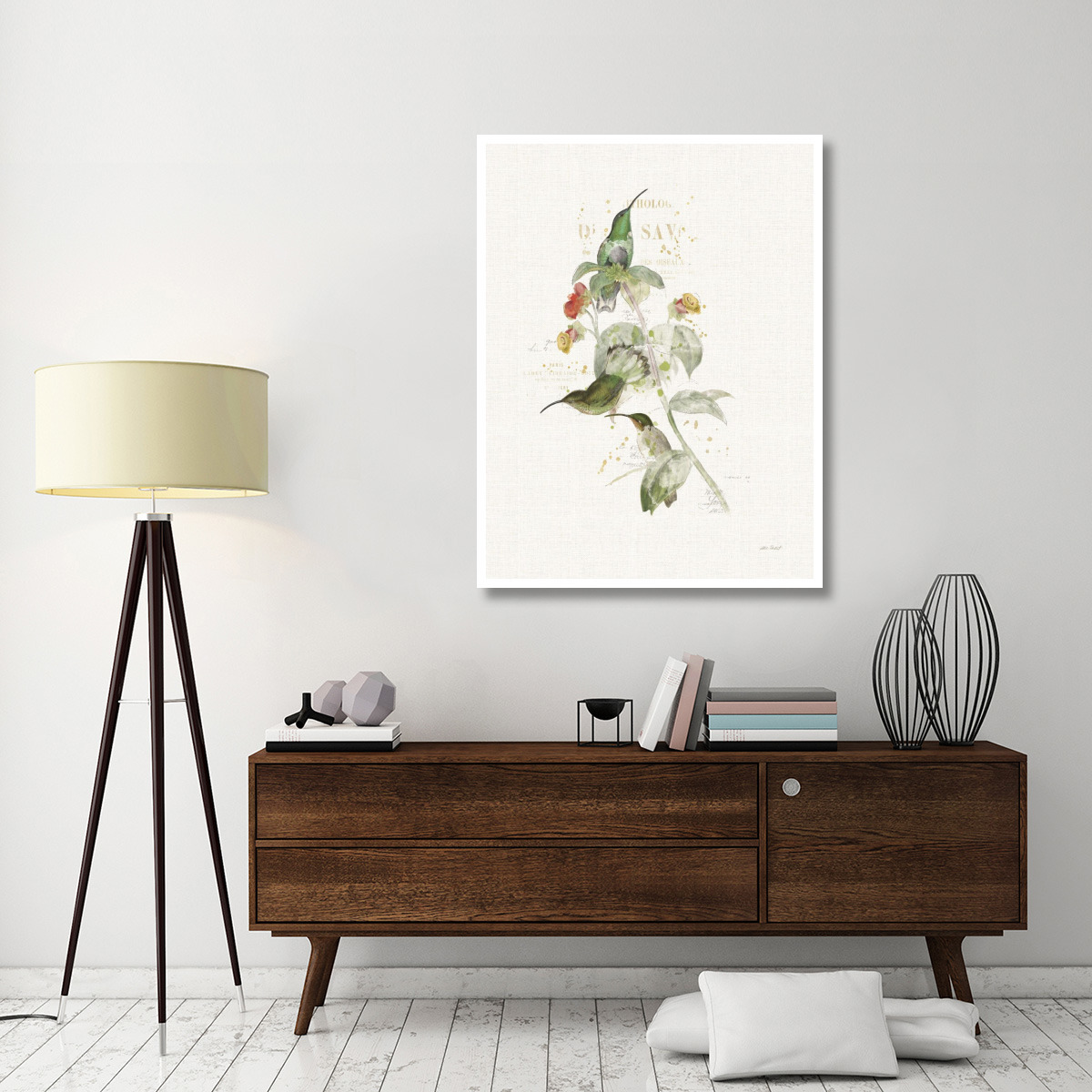 Colorful Hummingbirds III -Paper Art-38&quotx50"