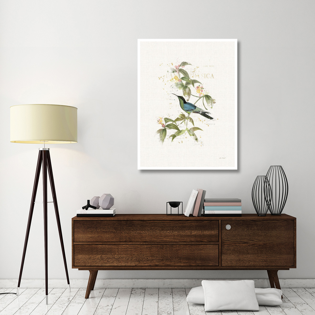 Colorful Hummingbirds IV -Paper Art-38&quotx50"