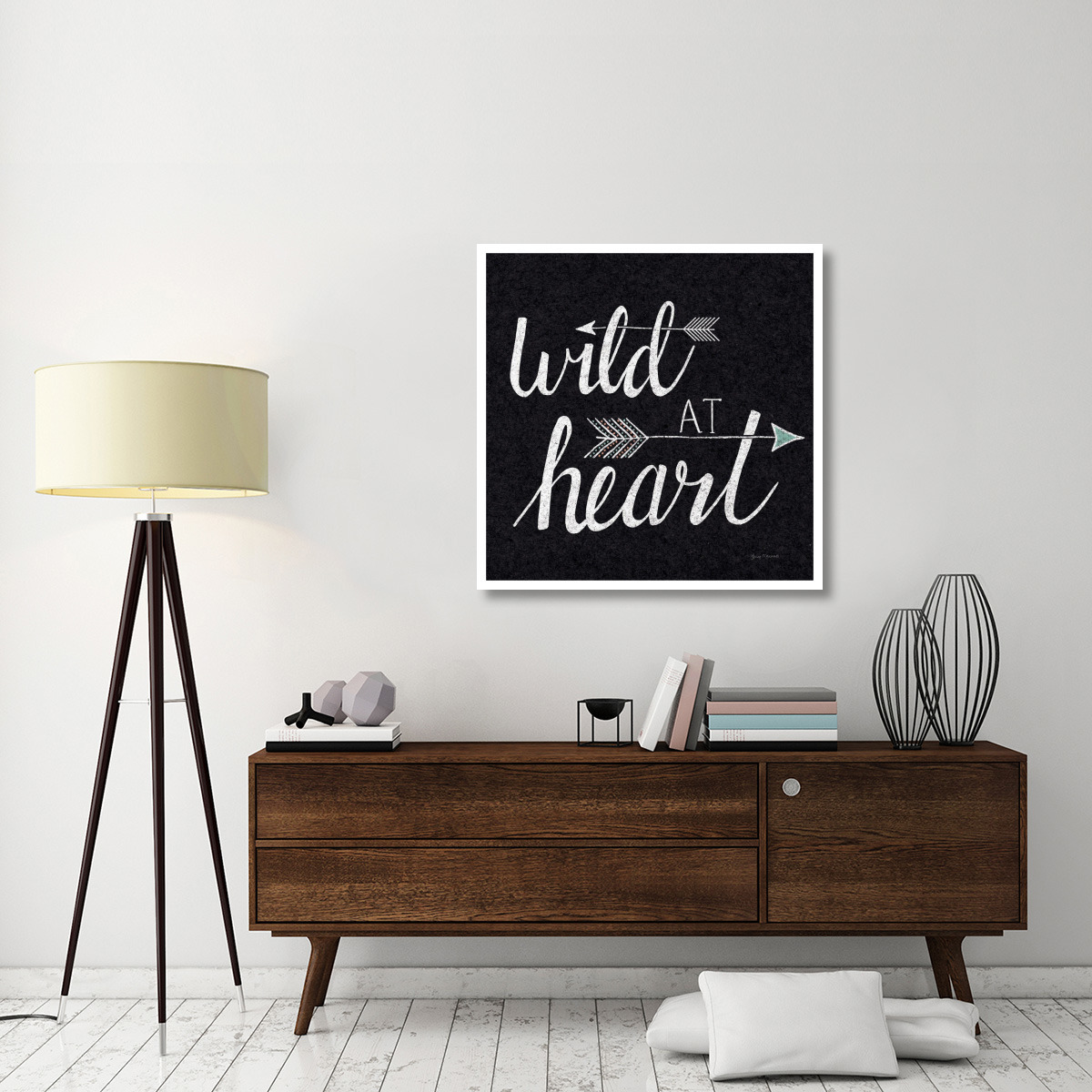 Wild at Heart Black -Paper Art-38&quotx38"