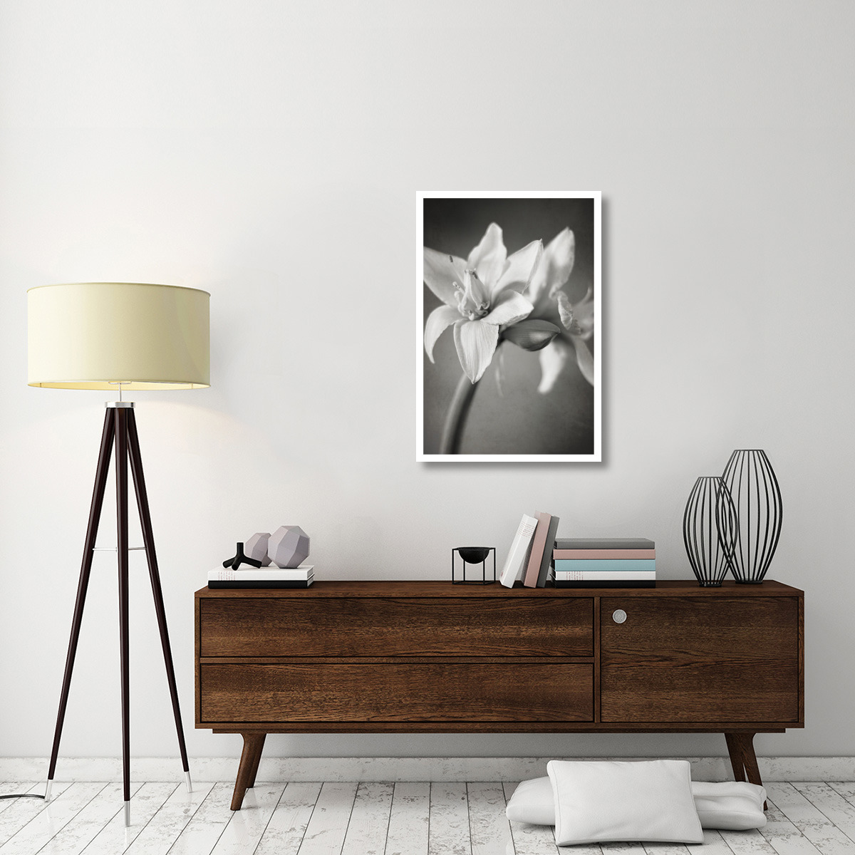 White Amaryllis I -Paper Art-26&quotx38"