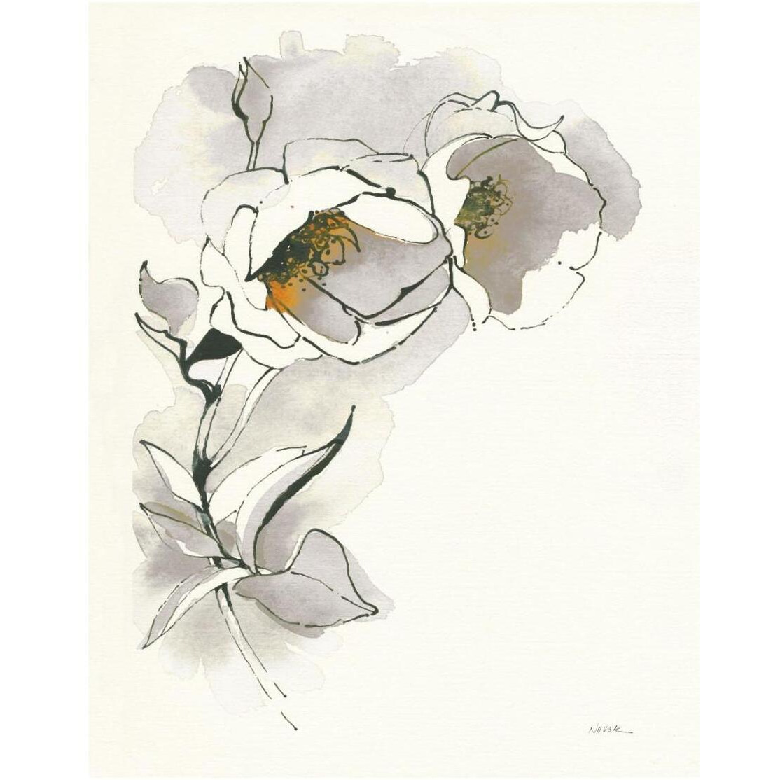 Carols Roses II Taupe -Paper Art-22&quotx26"