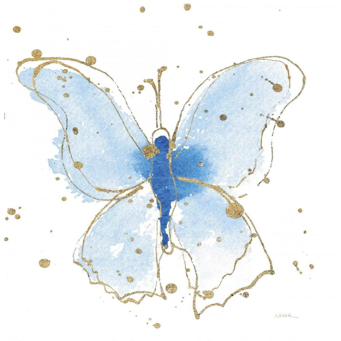 Gilded Butterflies V -Paper Art-42&quotx42"