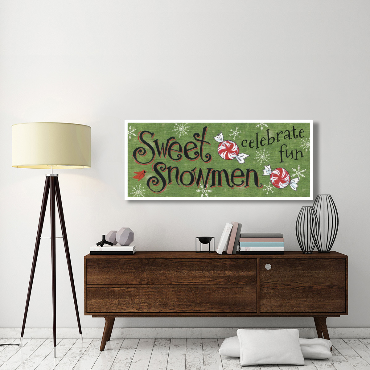 Sweet Snowmen Sign II -Paper Art-62&quotx26"