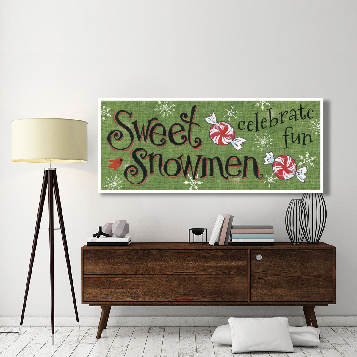 Sweet Snowmen Sign II -Paper Art-77&quotx32"