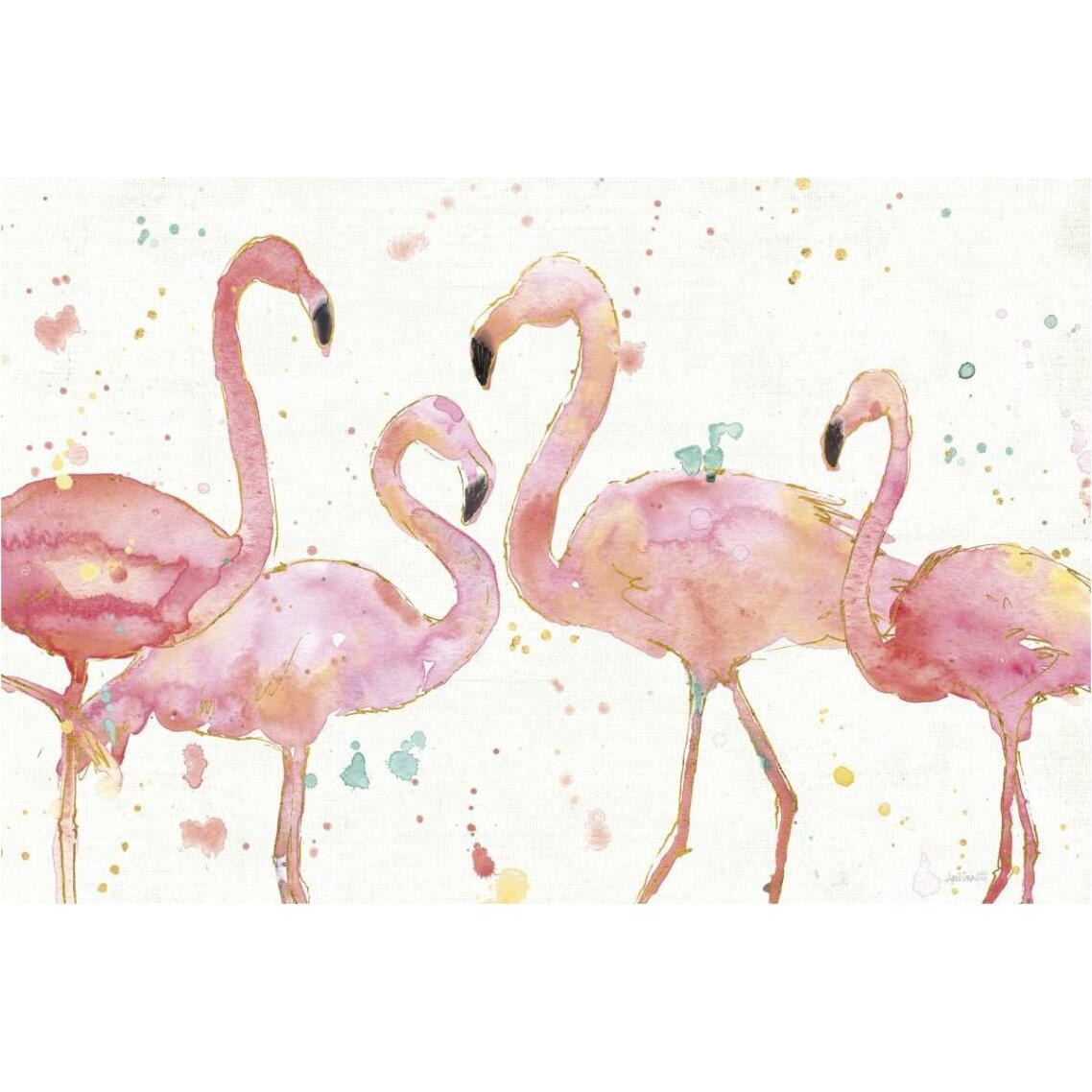 Flamingo Fever I -Paper Art-38&quotx26"