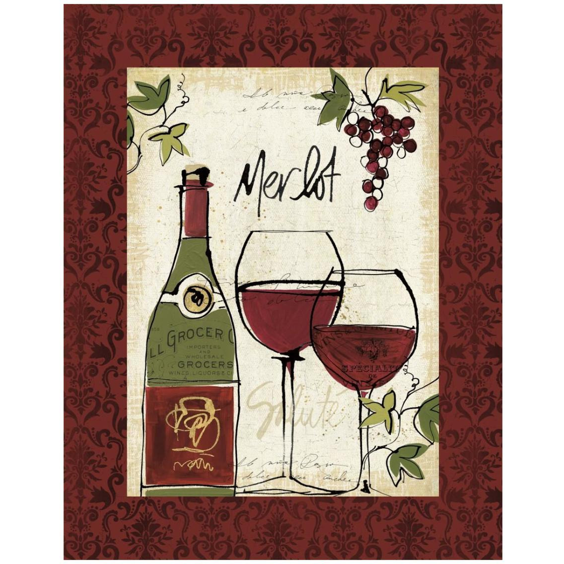 Wine Not I Border -Paper Art-24&quotx30"