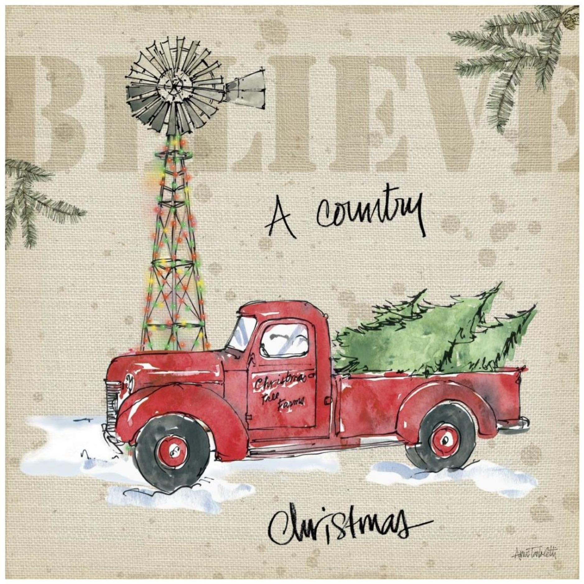 Country Christmas IV -Paper Art-26&quotx26"