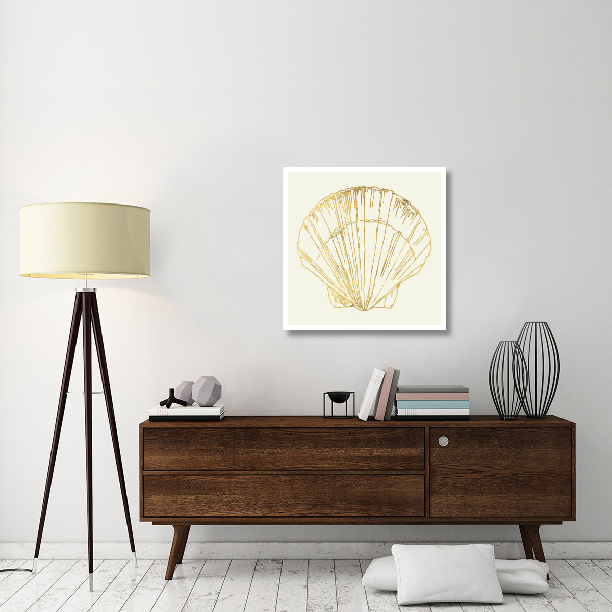 Coastal Breeze Shell Sketches V -Paper Art-32&quotx32"