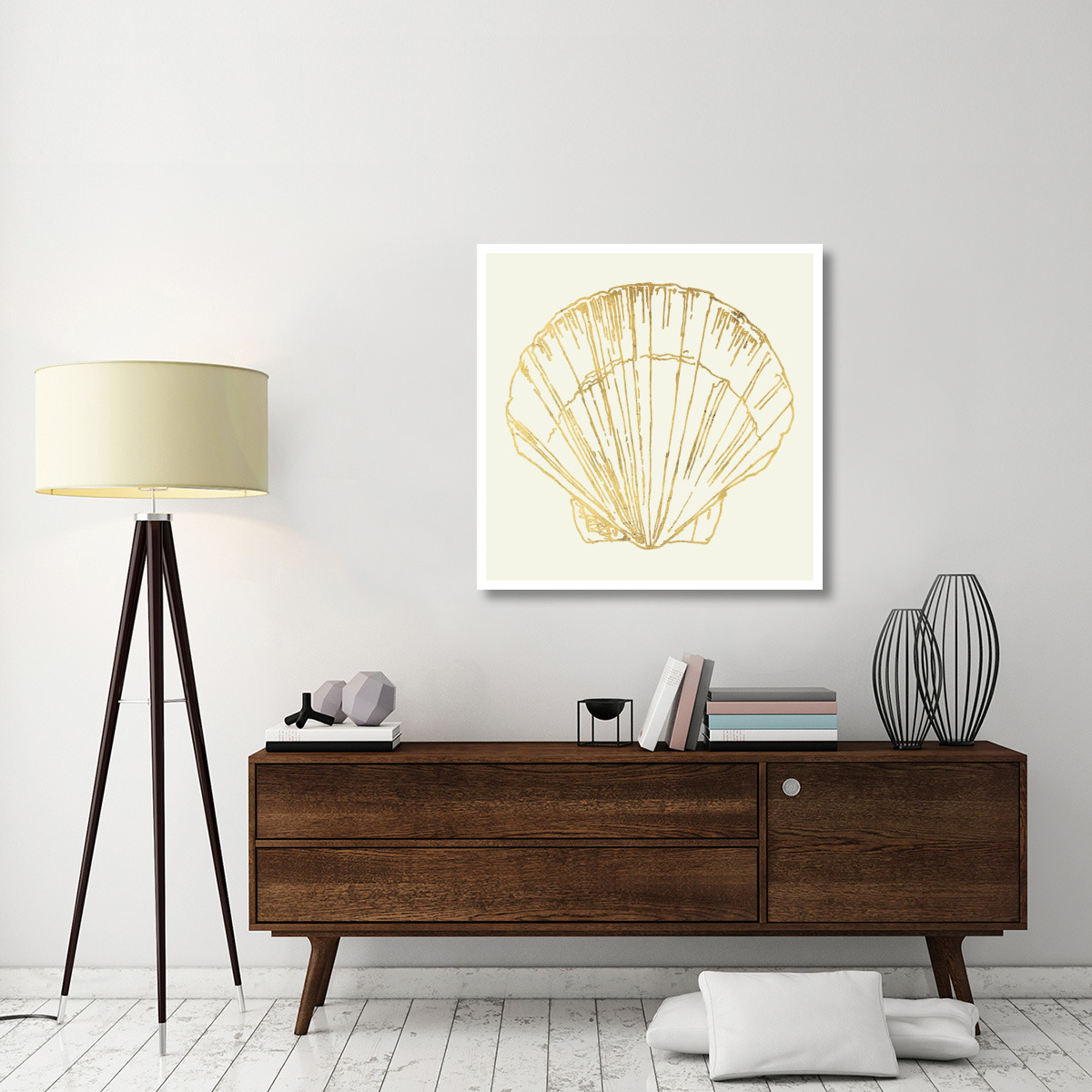 Coastal Breeze Shell Sketches V -Paper Art-38&quotx38"