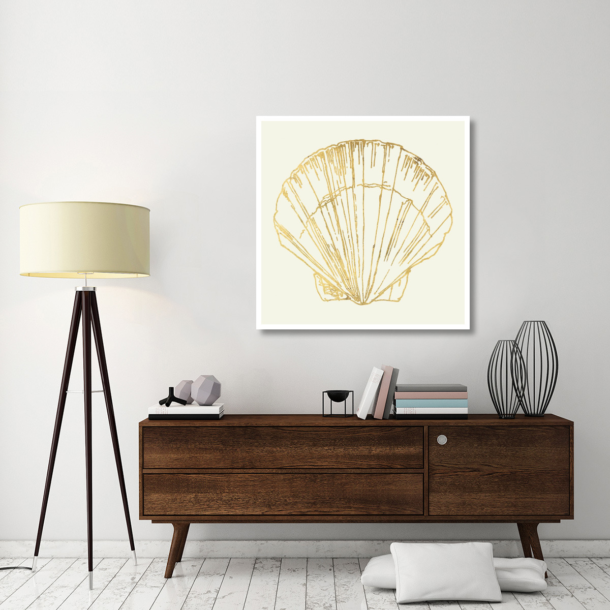 Coastal Breeze Shell Sketches V -Paper Art-42&quotx42"