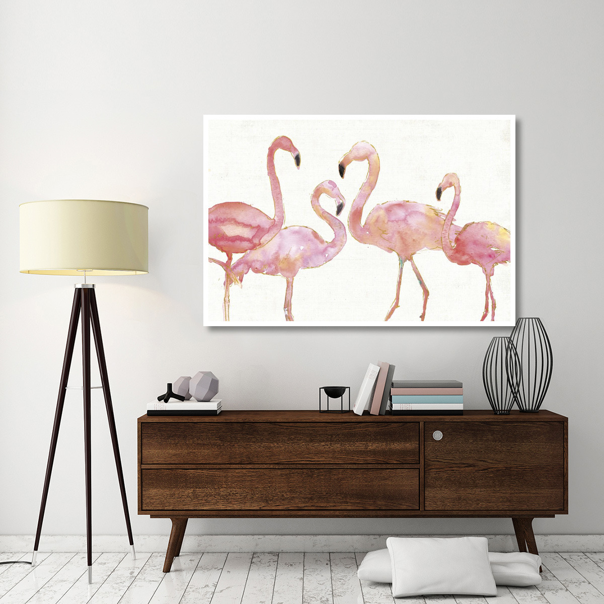 Flamingo Fever I no Splatter -Paper Art-62&quotx42"