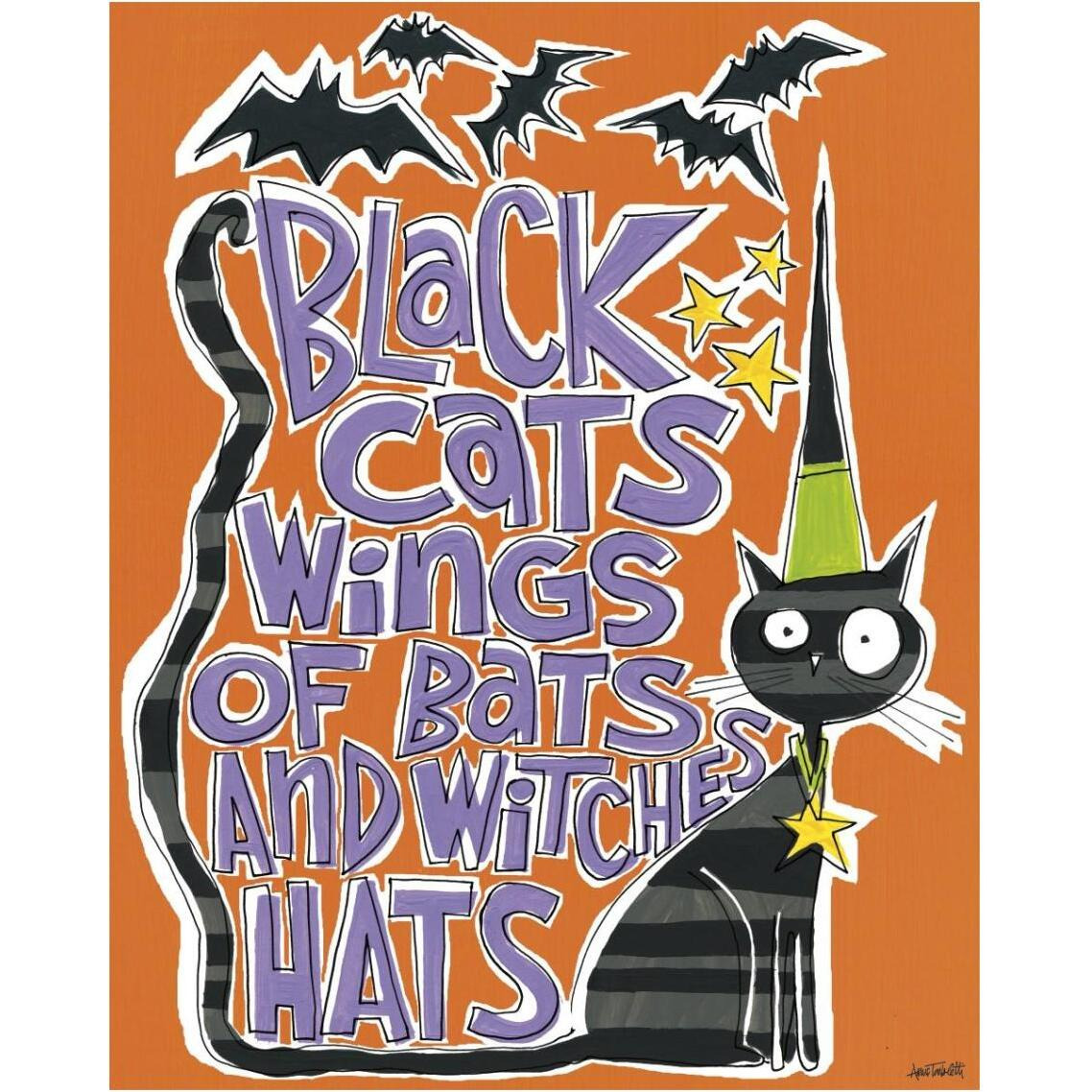 Bats and Black Cats II -Paper Art-30&quotx37"