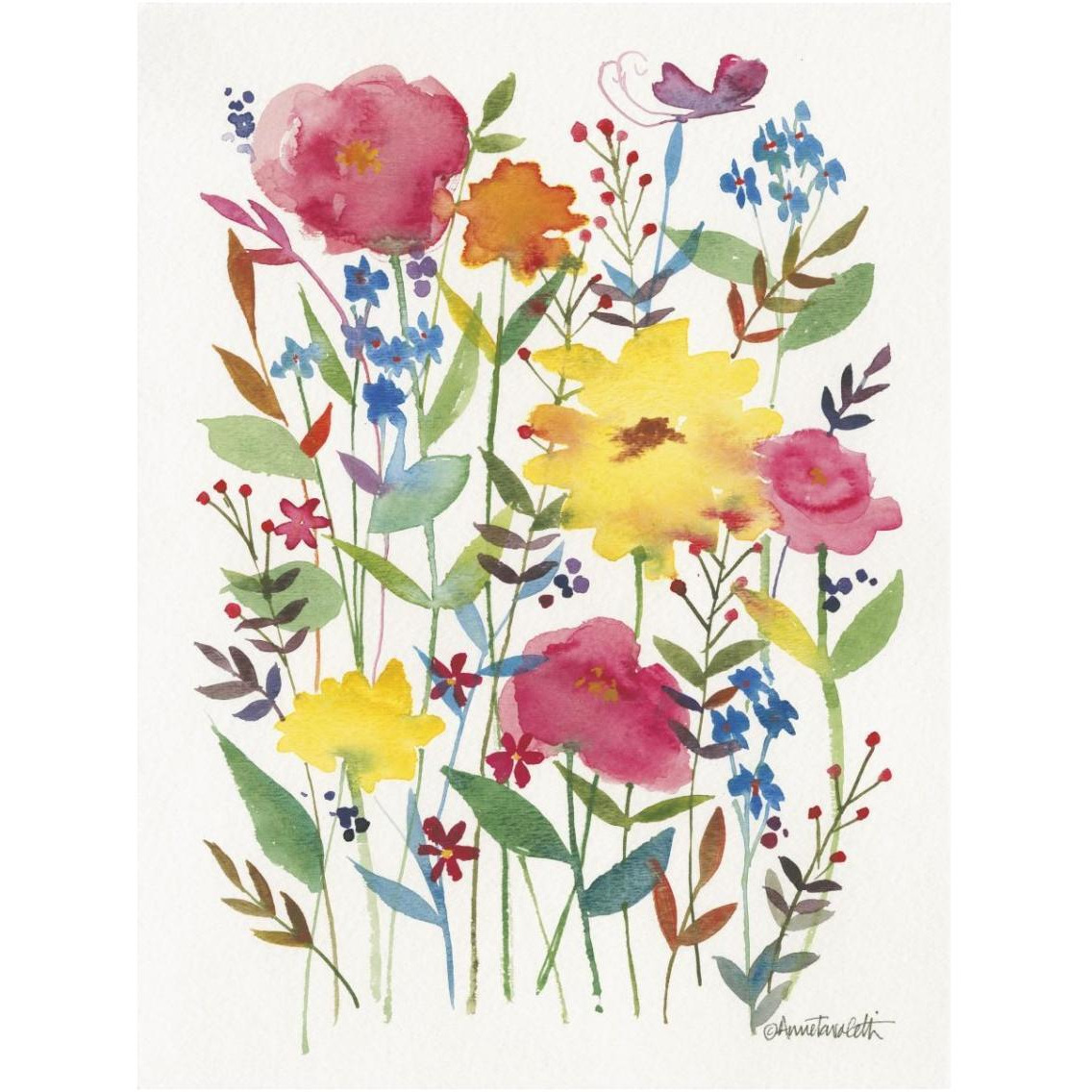 Watercolor Flowers III -Paper Art-14&quotx18"