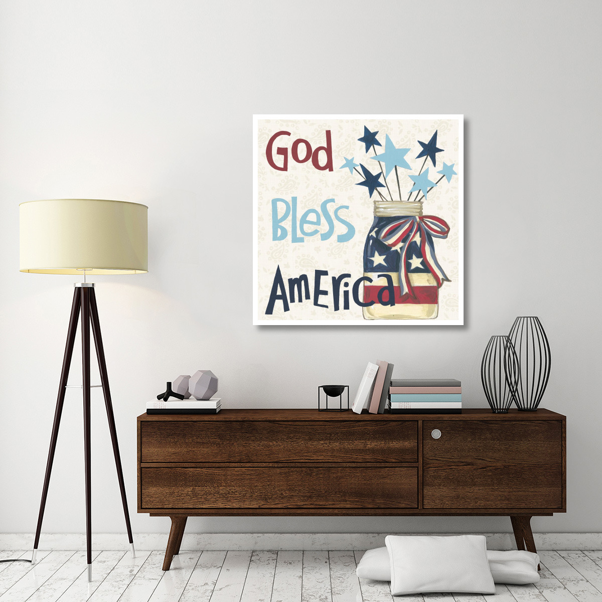 American Country II Light Blue -Paper Art-42&quotx42"