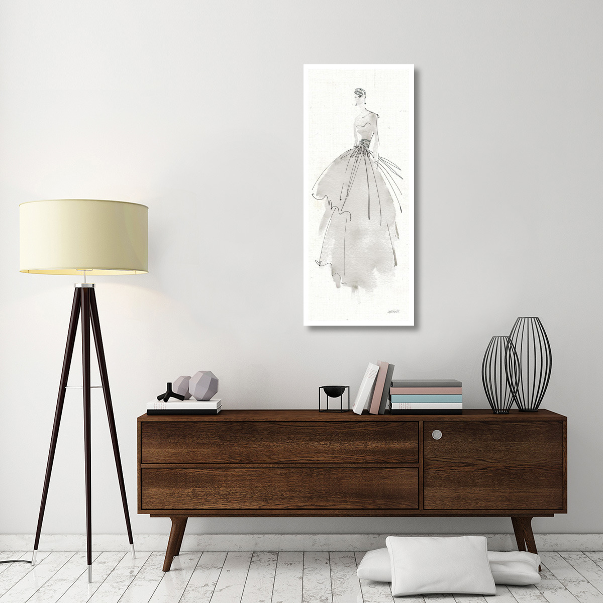 La Fashion II Gray -Paper Art-22&quotx52"