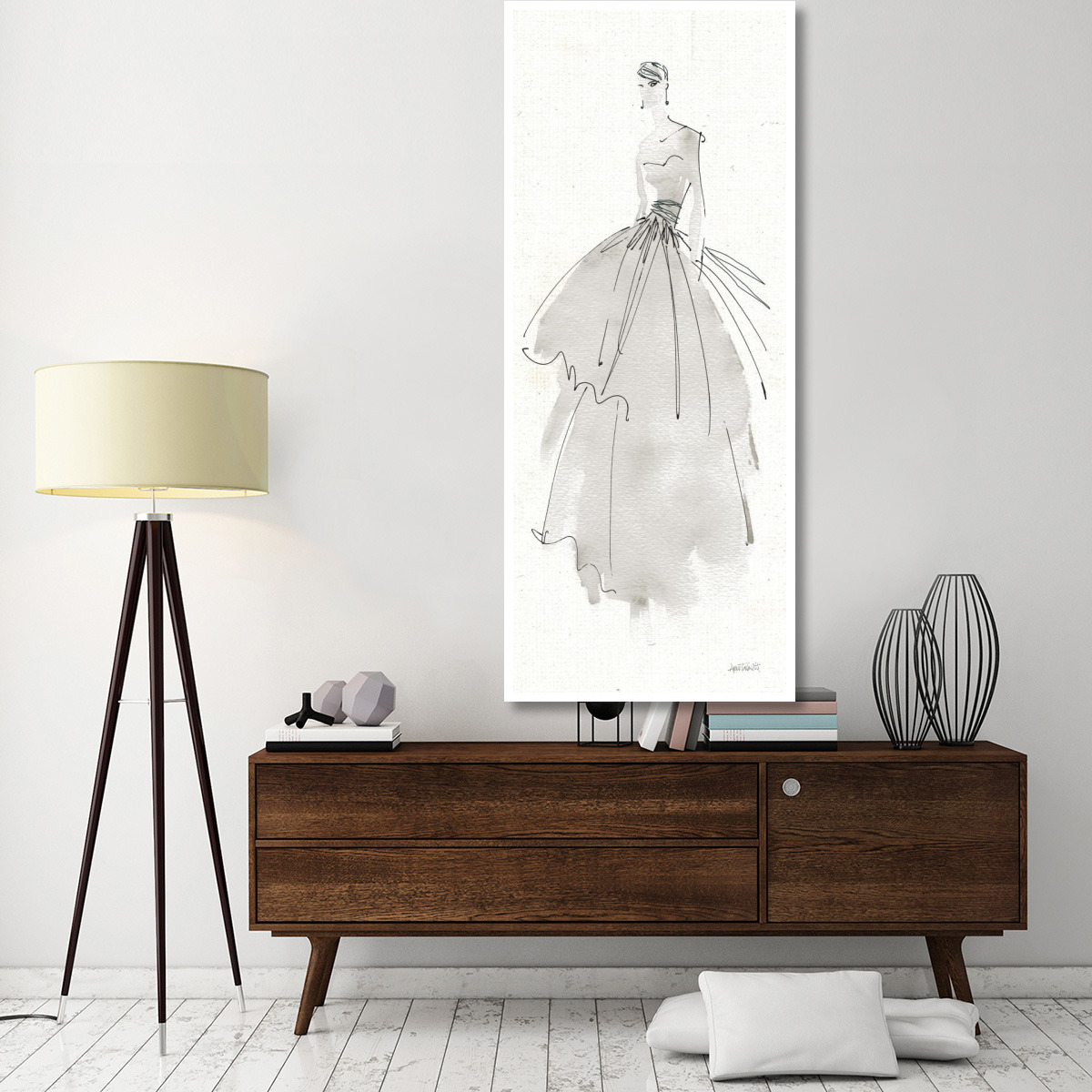 La Fashion II Gray -Paper Art-32&quotx77"