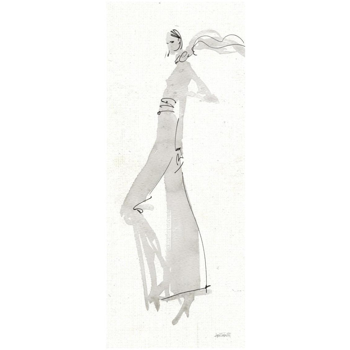 La Fashion III Gray -Paper Art-14&quotx32"