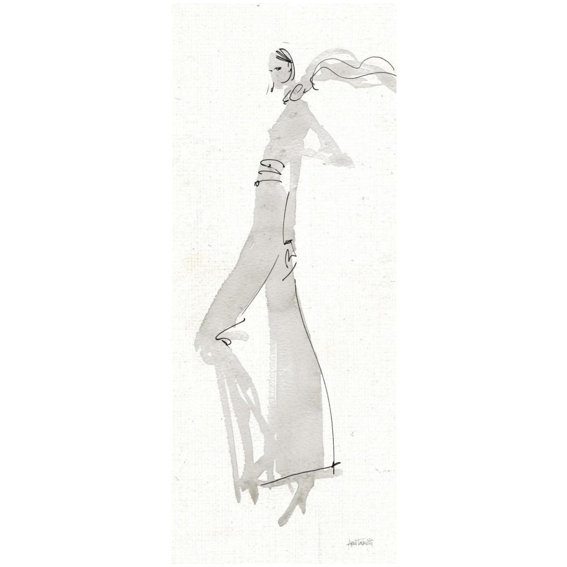 La Fashion III Gray -Paper Art-22&quotx52"