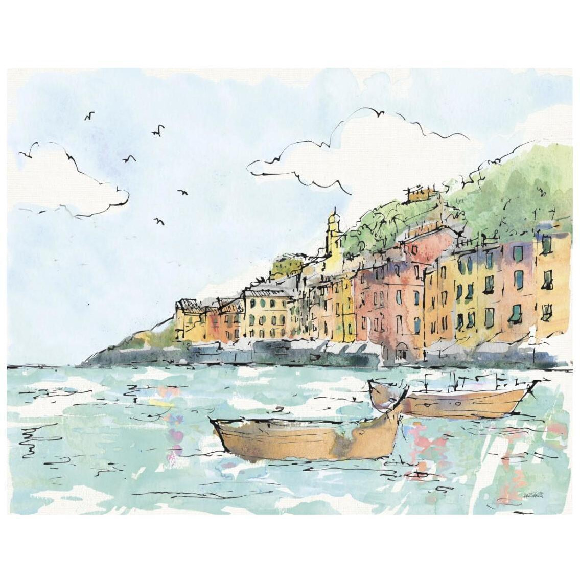 Portofino I -Paper Art-26&quotx22"