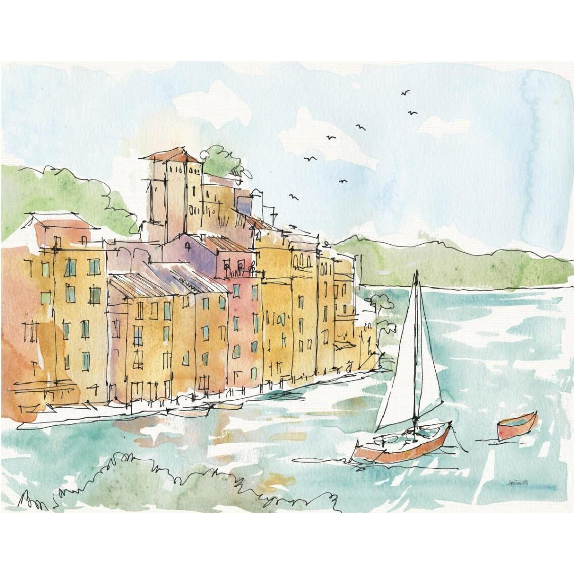 Portofino II -Paper Art-37&quotx30"