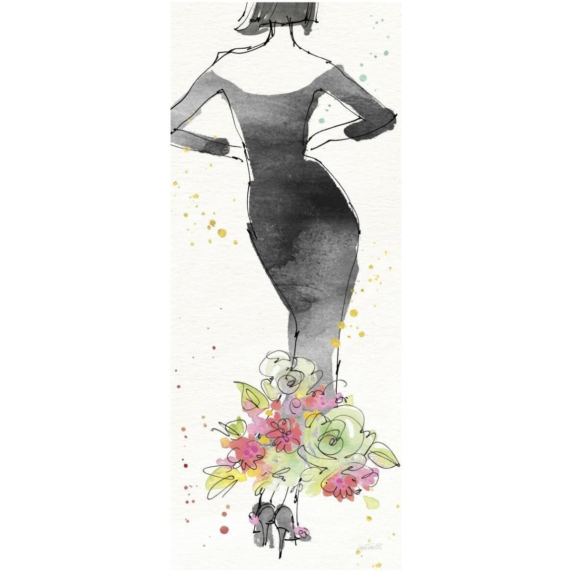 Floral Fashion I -Paper Art-18&quotx42"