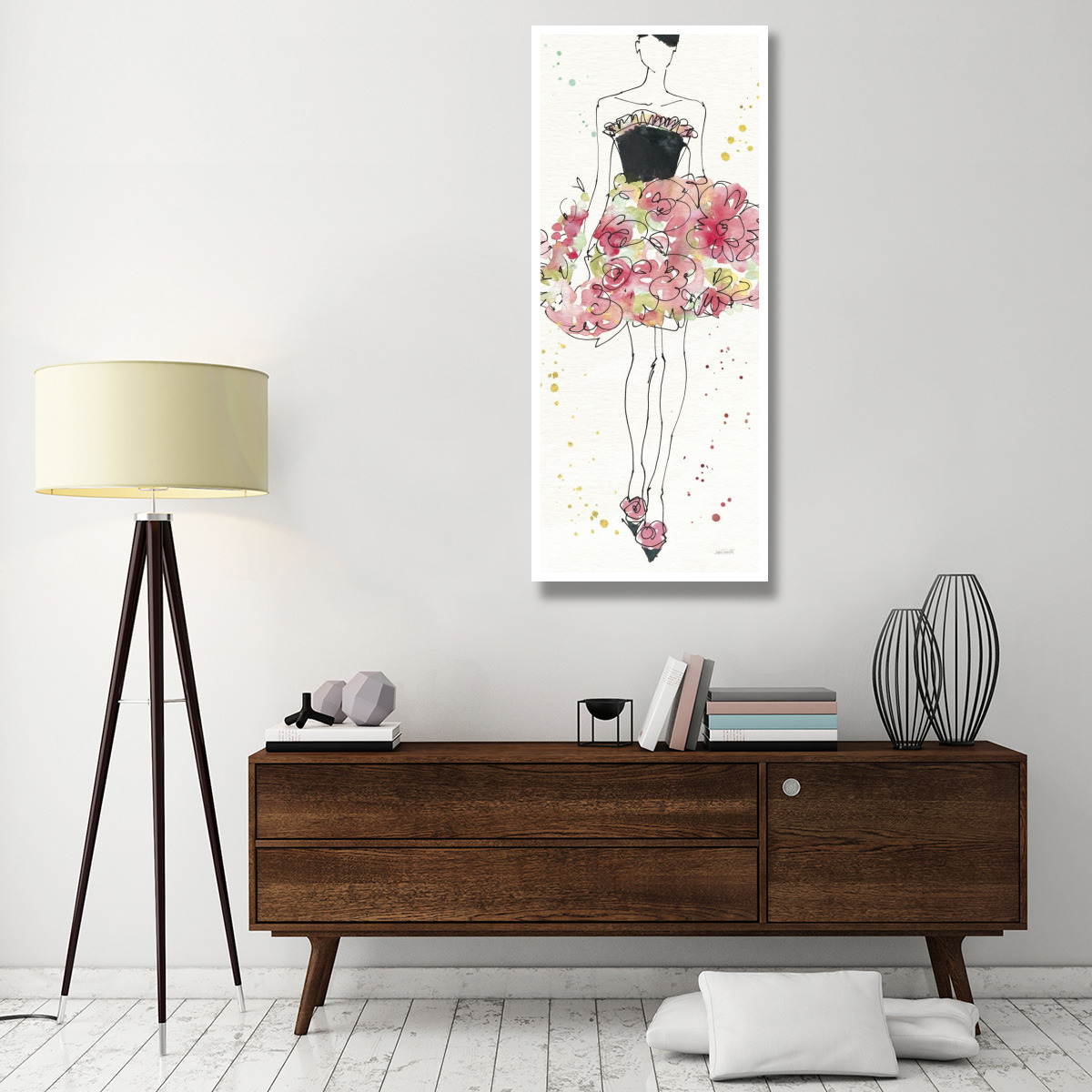 Floral Fashion II -Paper Art-26&quotx62"