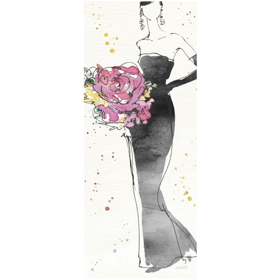 Floral Fashion III -Paper Art-14&quotx32"