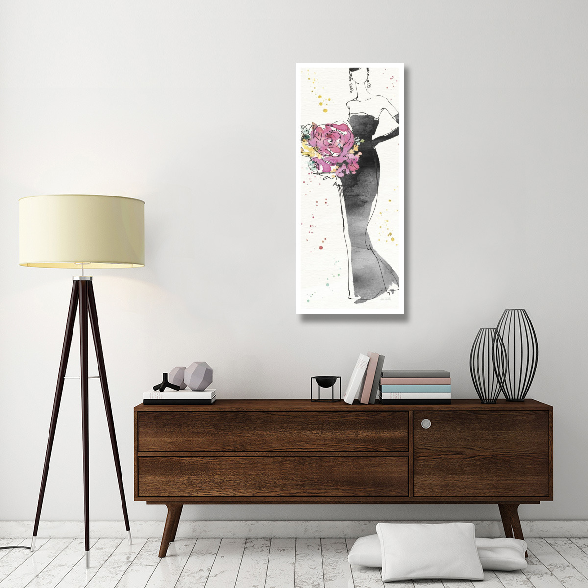 Floral Fashion III -Paper Art-22&quotx52"