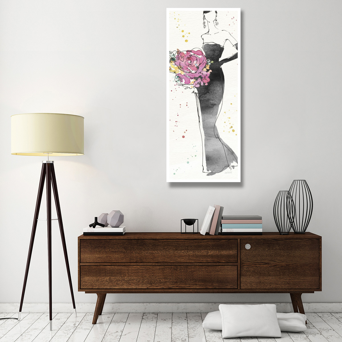 Floral Fashion III -Paper Art-26&quotx62"