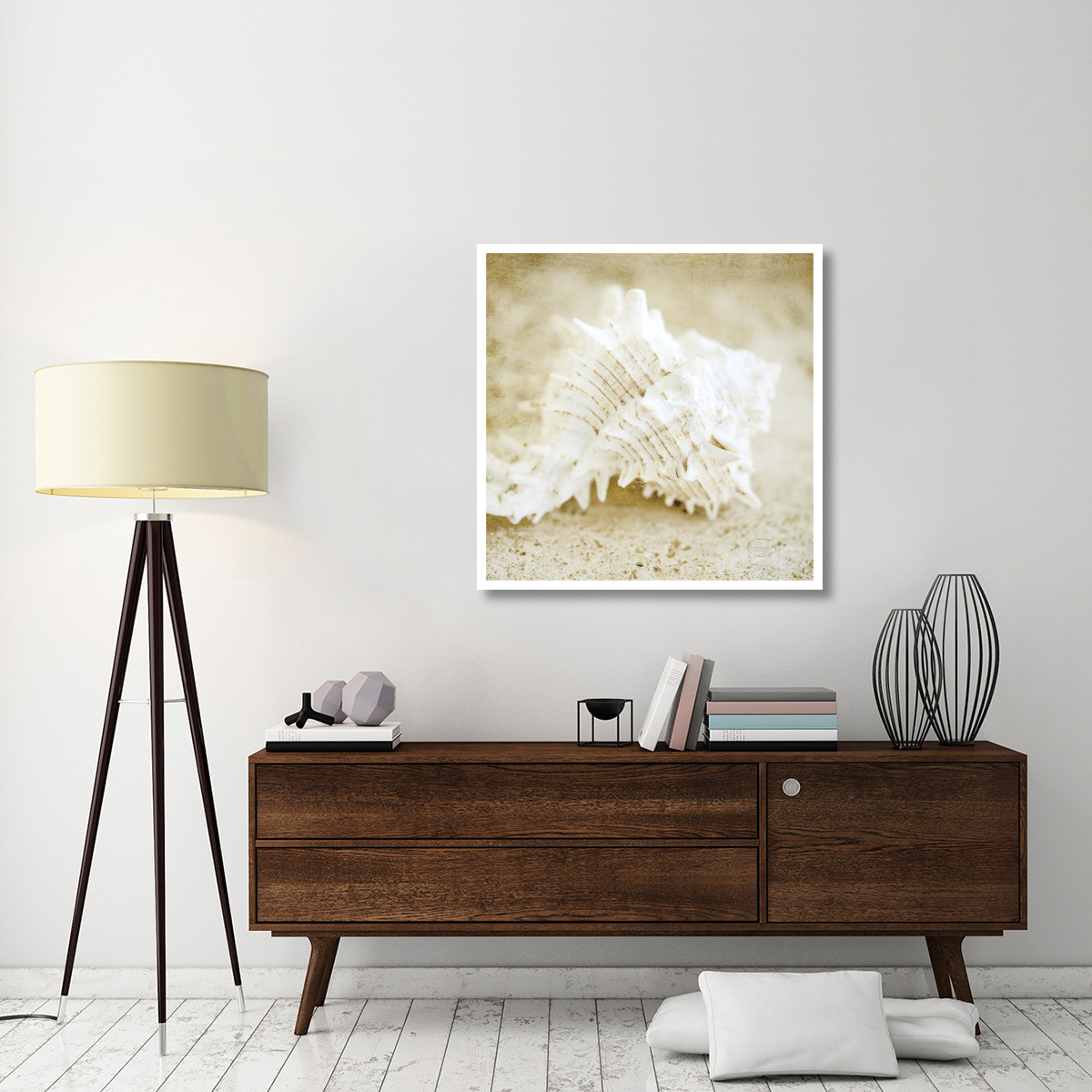 Golden Seashore Shells -Paper Art-38&quotx38"