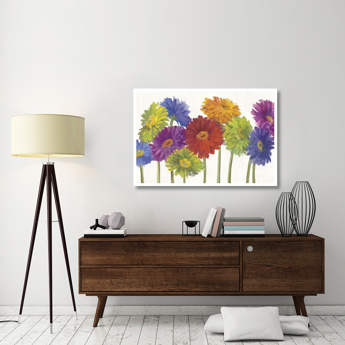 Colorful Gerbera Daisies -Paper Art-50&quotx34"