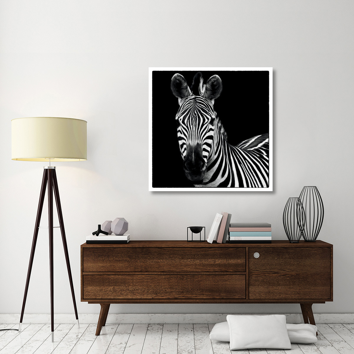 Zebra II Square -Paper Art-42&quotx42"