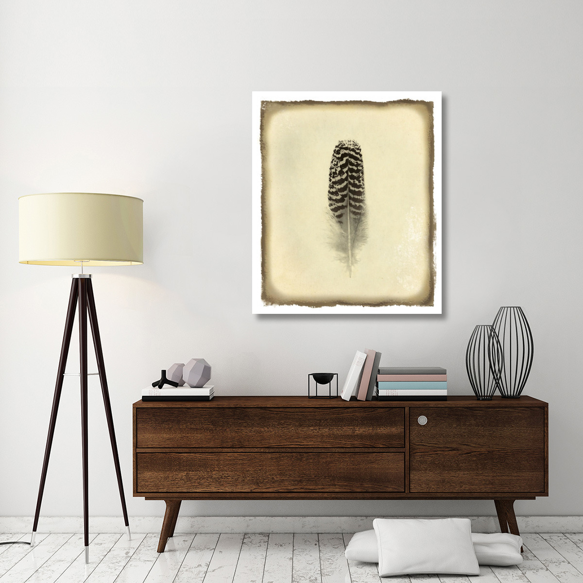 Feather I Vintage -Paper Art-38.96&quotx46"