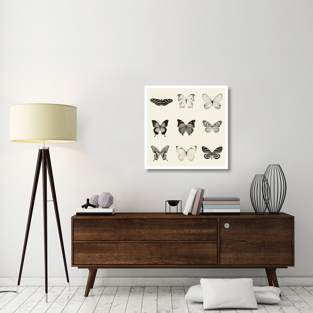 Butterfly - BW 9 Patch -Paper Art-32&quotx32"