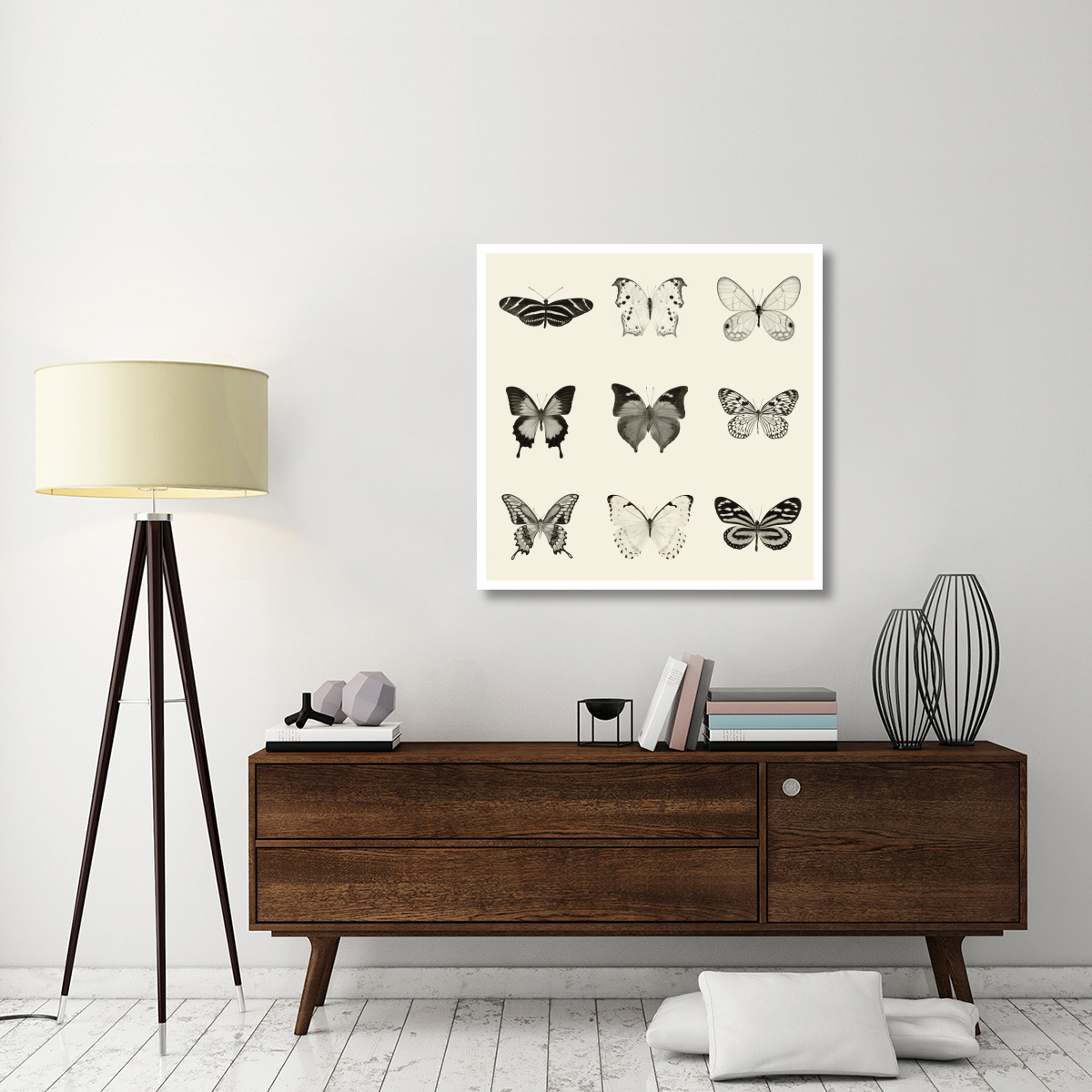 Butterfly - BW 9 Patch -Paper Art-38&quotx38"