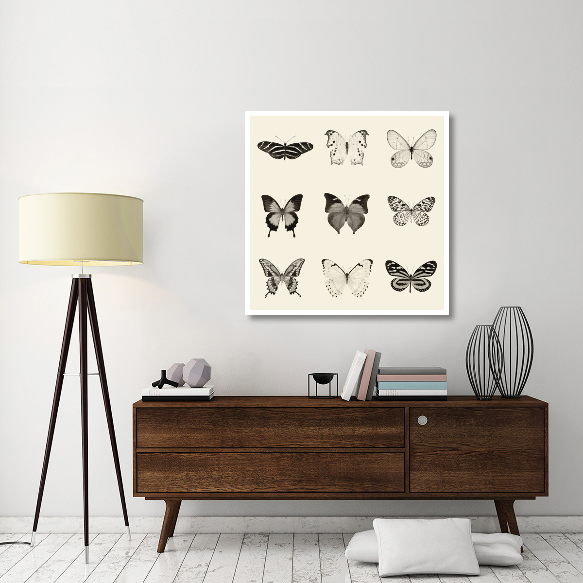 Butterfly - BW 9 Patch -Paper Art-42&quotx42"