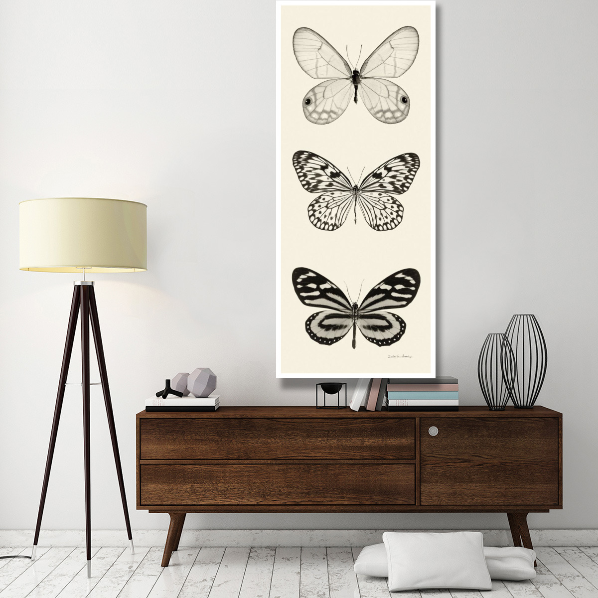 Butterfly - BW Panel II -Paper Art-32&quotx77"