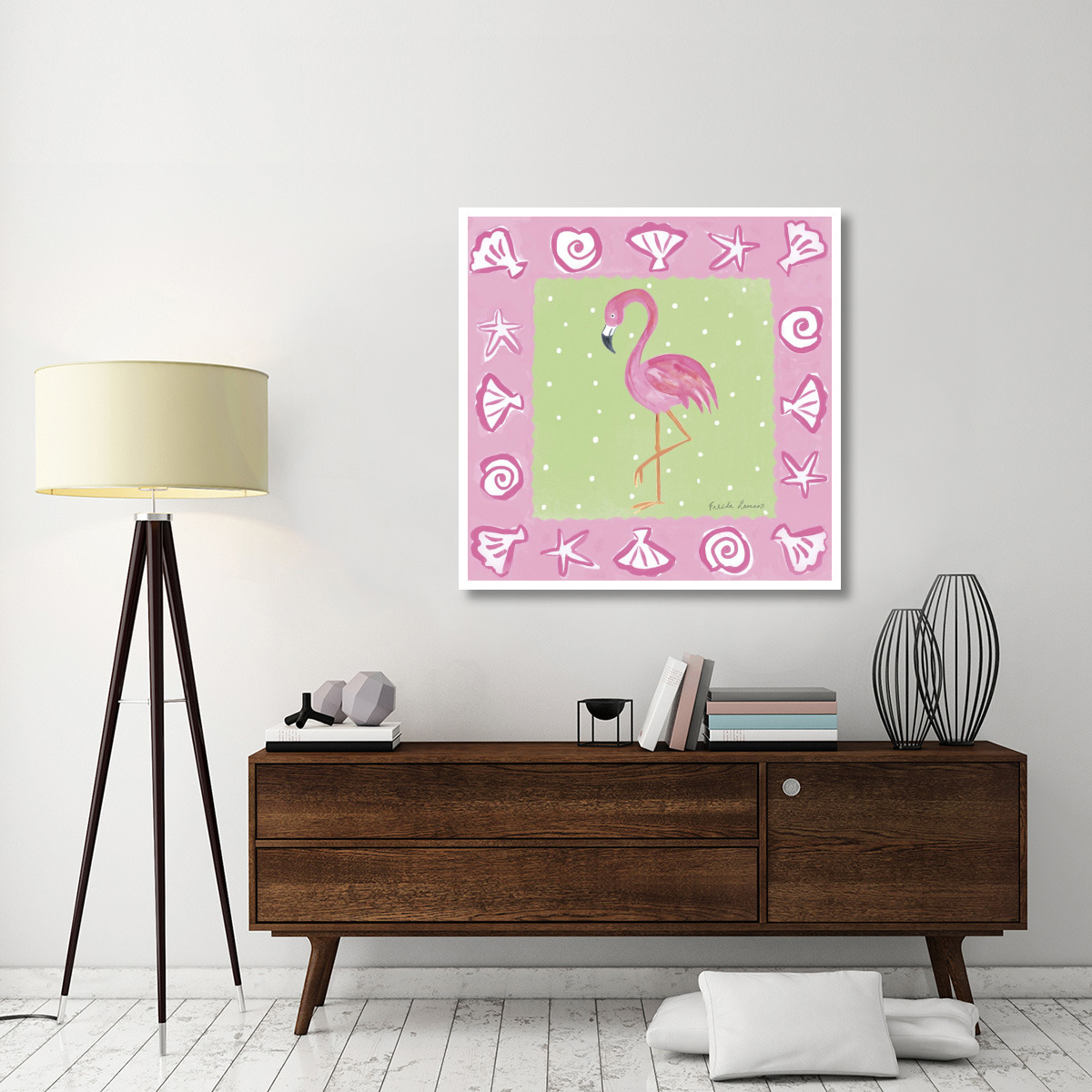 Flamingo Dance II -Paper Art-42&quotx42"