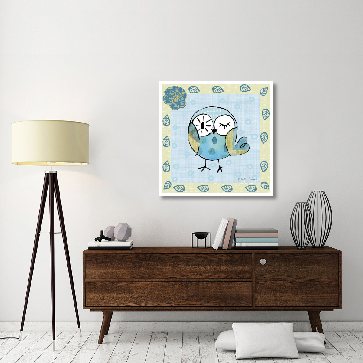 Whimsy Owls I -Paper Art-38&quotx38"