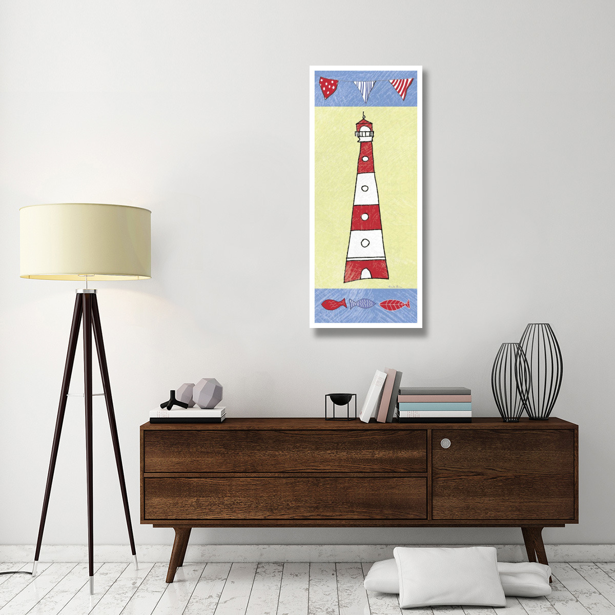 Coastal Lighthouse I -Paper Art-22&quotx52"