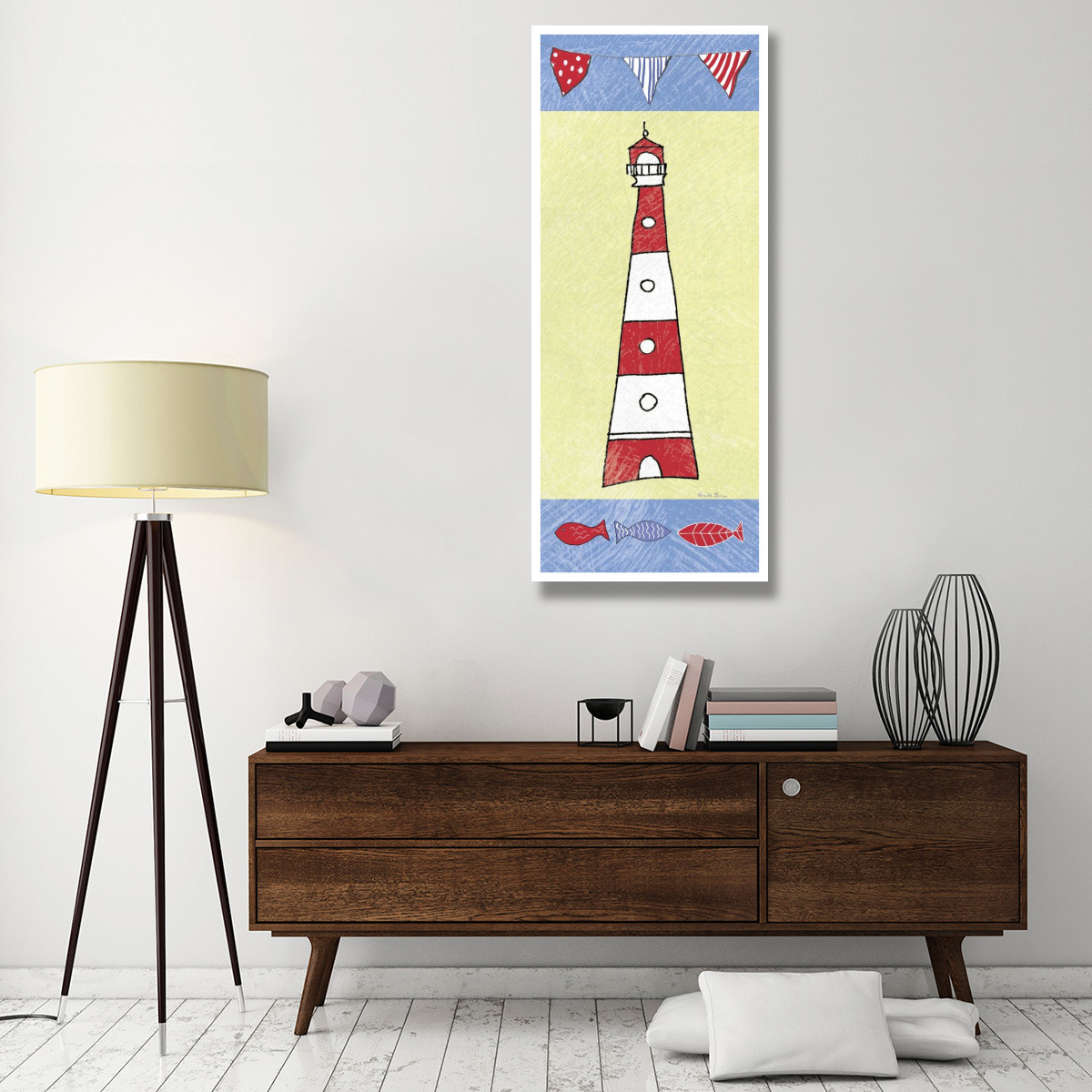 Coastal Lighthouse I -Paper Art-26&quotx62"