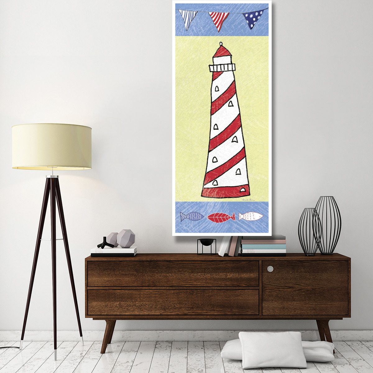 Coastal Lighthouse II -Paper Art-32&quotx77"