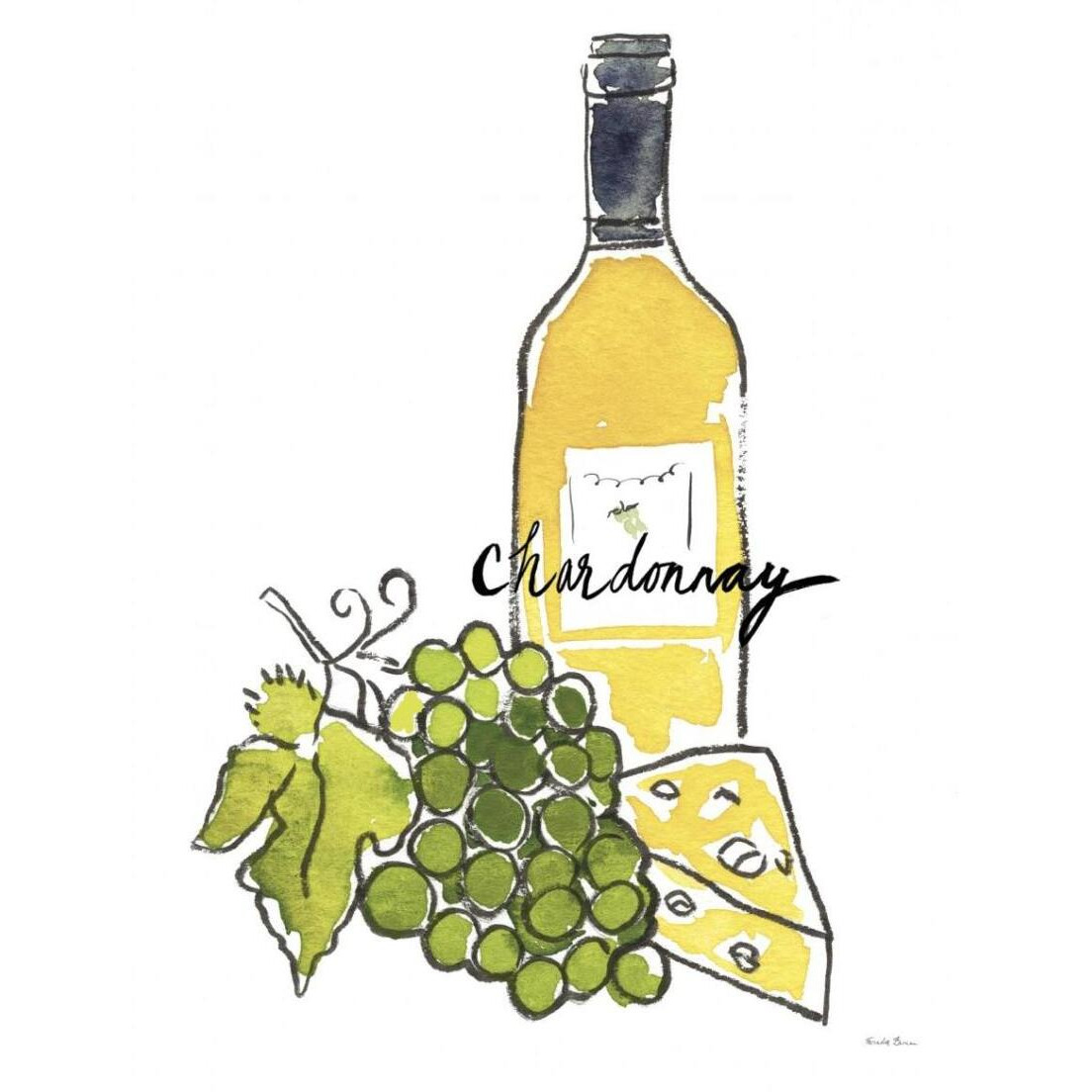 Wine Time IV Chardonnay -Paper Art-30&quotx37"