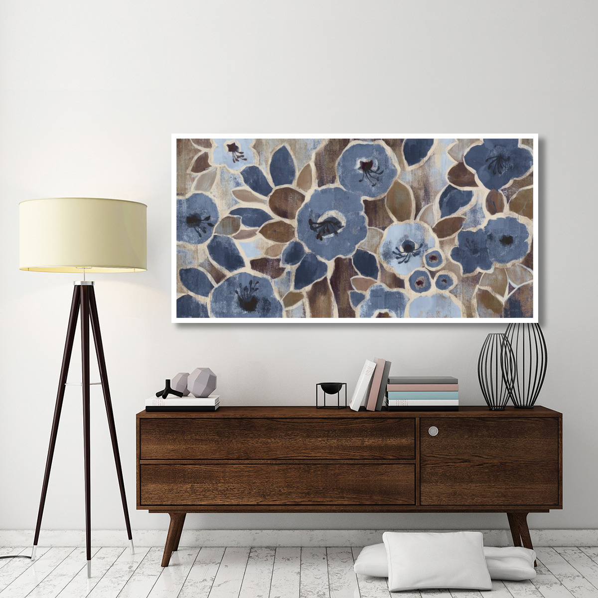 Contemporary Tapestry Blue -Paper Art-74&quotx38"