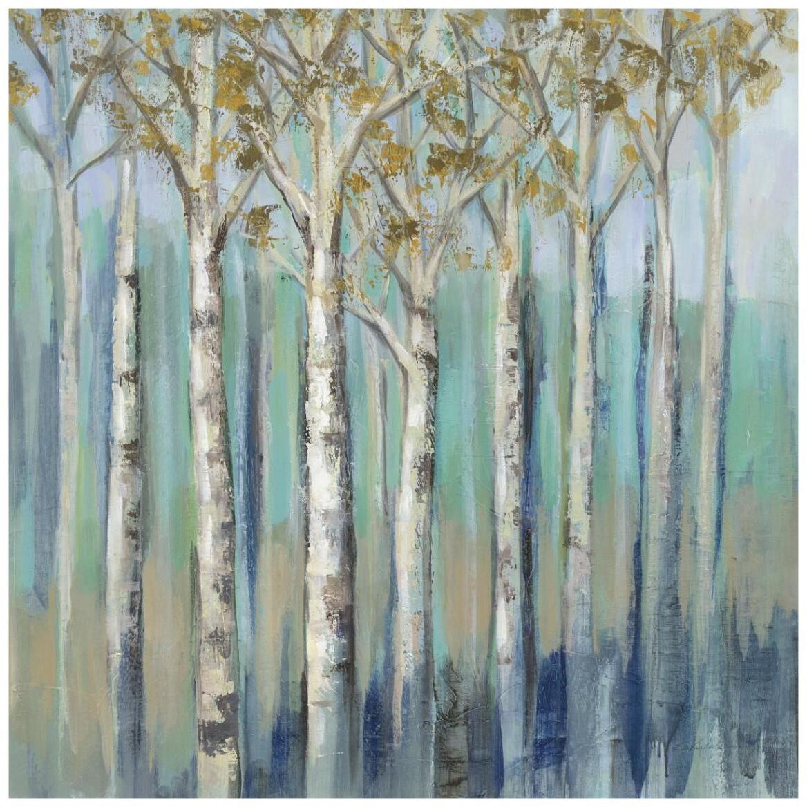 Birches at Dawn -Paper Art-42&quotx42"