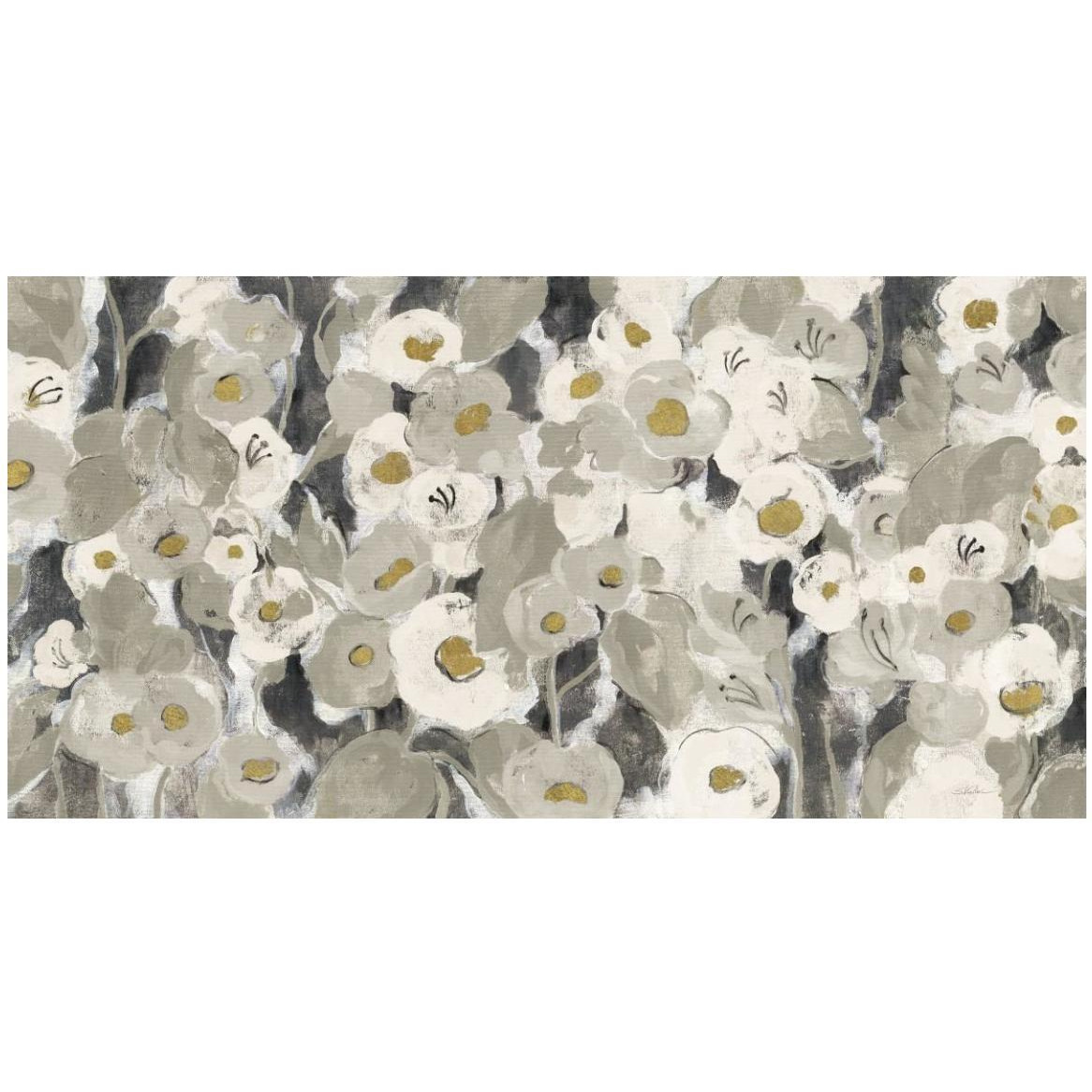 Velvety Florals Neutral -Paper Art-50&quotx26"